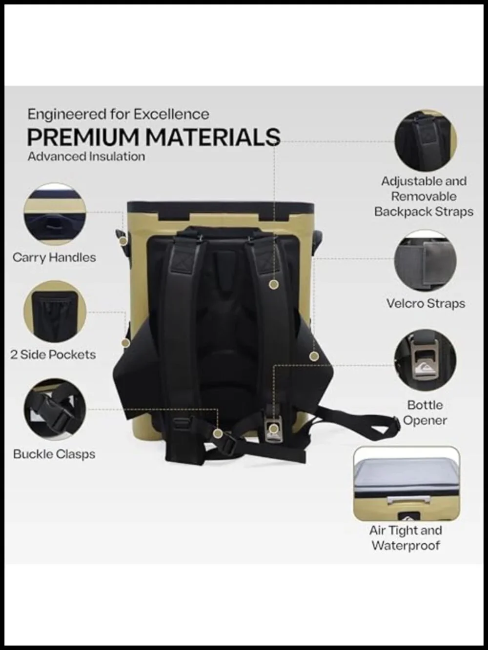 Quiksilver Zipperless Backpack Cooler 30L, Leakproof Insulated, Heavy Duty TPU,